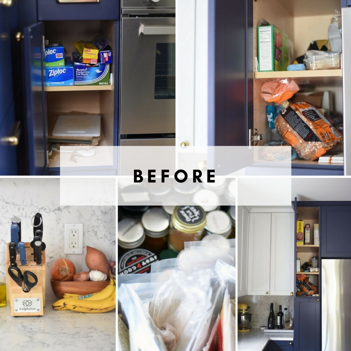 Organising a kitchen pantry with deep shelves